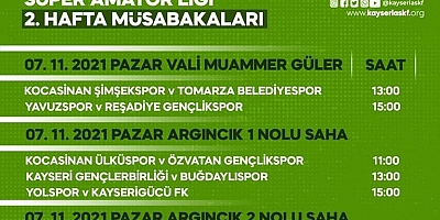 Süper Amatör Küme’de İkinci Hafta Programı Yayınladı