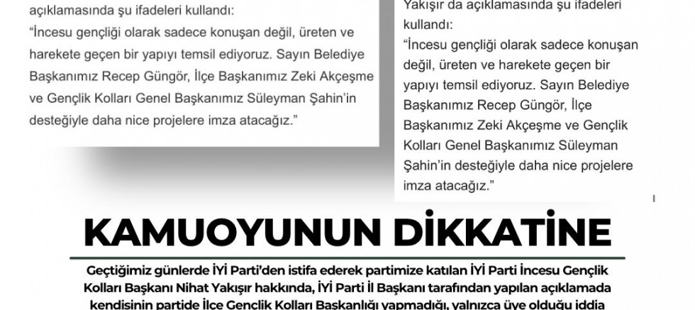 AK Parti ve İYİ Parti arasında Nihat Yakışır krizi