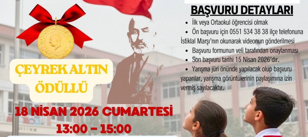 İYİ Parti Talas İlçe Başkanlığı’ndan İstiklal Marşı Okuma Yarışması: Birinciye Çeyrek Altın