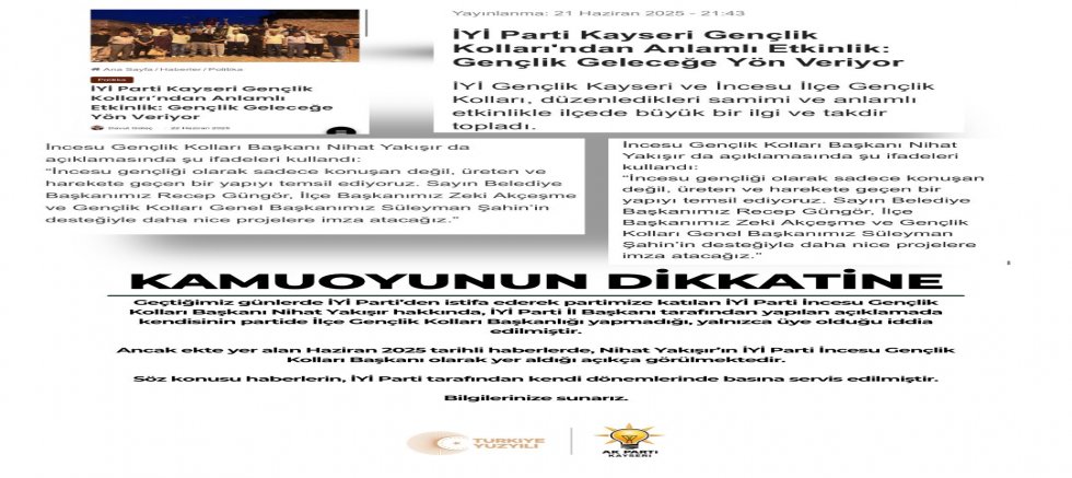 AK Parti ve İYİ Parti arasında Nihat Yakışır krizi