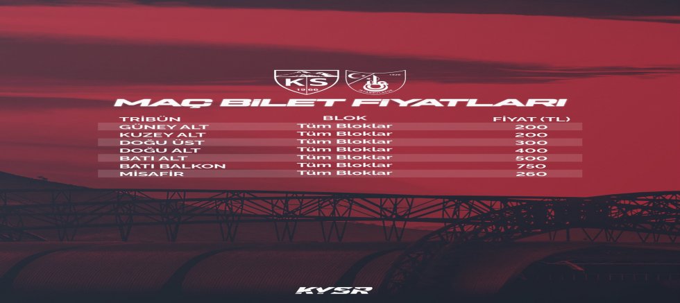 Kayserispor  - İstanbulspor Maç Biletleri Satışa Çıktı