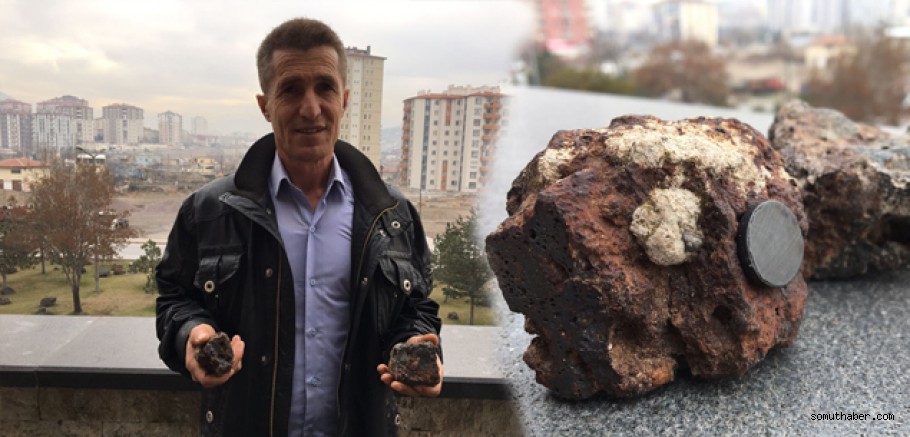 MIKNATIS ÇEKEN TAŞ BULDU, GÖKTAŞI OLMASINDAN ŞÜPHELENİYOR