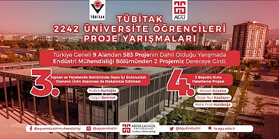 AGÜ Endüstri Öğrencileri TÜBİTAK Yarışması’nda İki Derece Kazandı