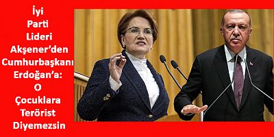 Akşener’den Erdoğan’a: O Çocuklara Terörist Diyemezsin