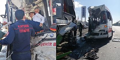 Belediye Otobüsü, Halk Otobüsüne Çarptı: 2 Yaralı