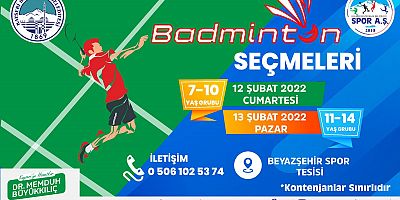 Büyükşehir Spor A.Ş. ‘Badminton’ Seçmeleri Başlıyor