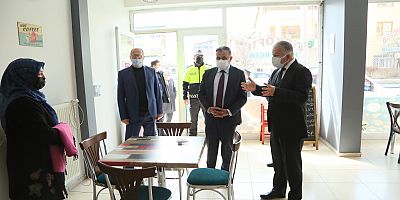Develi Protokolü Elbiz Caddesi Esnafına Tedbirleri Hatırlattı