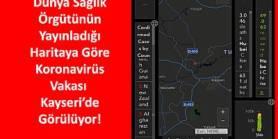 DSÖ’nün Yayınladığı Haritaya Göre Virüs vakası Kayseri’de!