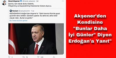 Erdoğan'ın Olay Yaratan Açıklamasına Akşener'den Cevap Geldi