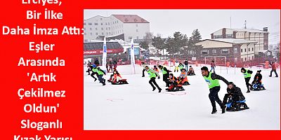 Eşler Arasında 'Artık Çekilmez Oldun' Sloganlı Kızak Yarışı