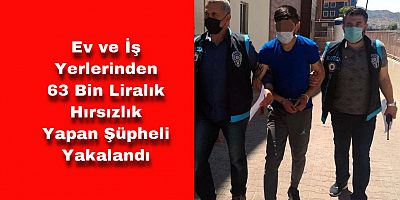 Ev ve İş Yerlerinden 63 Bin Liralık Hırsızlık Yapan Şüpheli Yakalandı