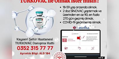 İl Sağlık Müdürlüğünden Turkovac Çağrısı