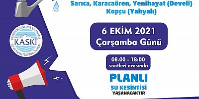 İlçelerde Planlı Su Kesintisi