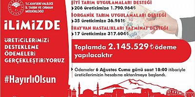 İyi Tarım Uygulamaları Desteği Ödemeleri Başladı