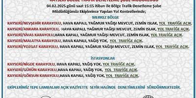 Kar Yağdı, Kayseri'de Yollar Açık
