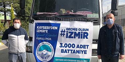Kayseri Büyükşehir’den İzmir’e 3 Bin Battaniye