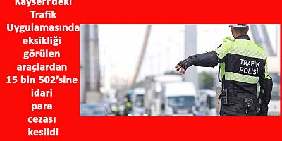 Kayseri’de 15 Bin 502 Araca Trafik Cezası Kesildi