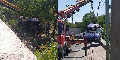 Kayseri'de Araç Bahçeye Uçtu