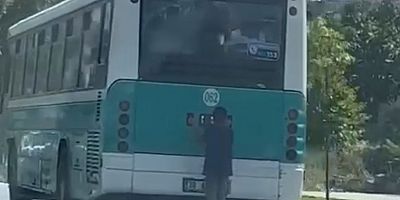 Kayseri’de Halk Otobüsünün Arkasına Yapışan Patenli Tehlike Saçtı