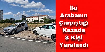 Kayseri'de İki Otomobil Çarpıştı: 8 Yaralı