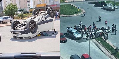 Kayseri'de Korkutan Kaza: Takla Atan Araçta Anne ve Çocuk Yaralandı