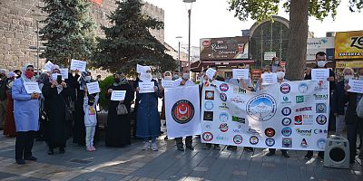 Kayseri'de, Macron Protesto Edildi
