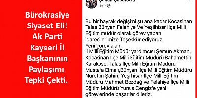 Kayseri’de Milli Eğitime Siyaset Eli!
