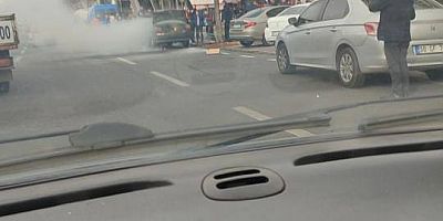 Kayseri’de Seyir Halindeki Araç Alev Aldı