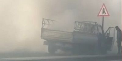Kayseri’de Seyir Halindeki Araçta Yangın