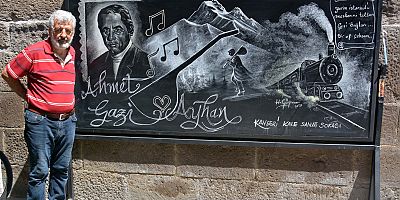 Kayseri'de Tahta Tebeşiri İle Sanat Eserlerini Sergiliyor