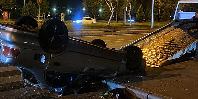 Kayseri’de Takla Atan Otomobildeki 4 Kişi Yaralandı