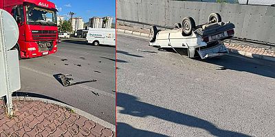 Kayseri’de TIR İle Çarpışan Otomobil Takla Attı: 2 Yaralı