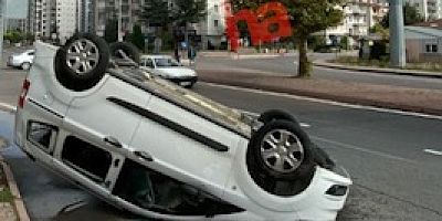 Kayseri’de Yaşanan Kazada Araç Takla Attı: 1 Yaralı
