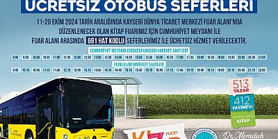 Kayseri Kitap Fuarına Ücretsiz Ulaşım Desteği