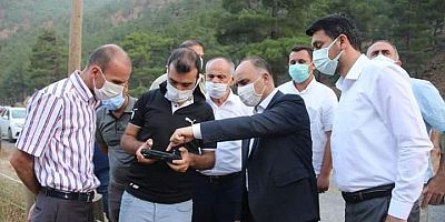 Kayseri Valisi Yangın Bölgesinde İncelemelerde Bulundu