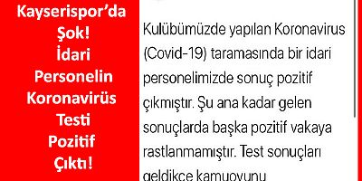 Kayserispor'da Koronavirüs Tedirginliği!