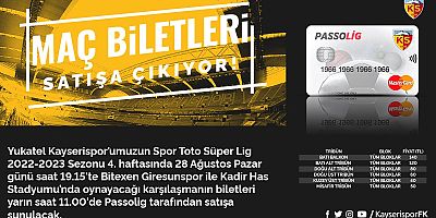 Kayserispor – Giresunspor Maçının Biletleri Yarın Satışa Çıkacak