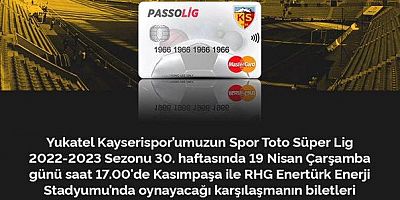 Kayserispor-Kasımpaşa Maç Biletleri Satışa Çıktı