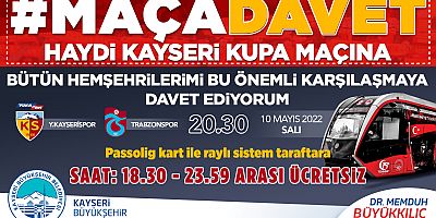 Kayserispor Taraftarına “Ücretsiz Ulaşım”  Jesti