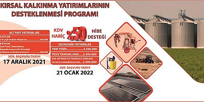 Kırsal Kalkınma Yatırımlarına Yüzde 50 Hibe Desteği