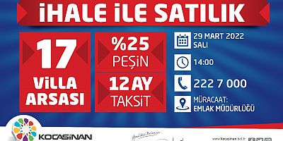 Kocasinan’da Villa Arsası İhalesine Son 2 Gün