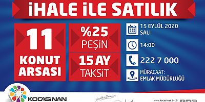 Kocasinan’dan 15 Ay Taksitli Yatırım Fırsatı
