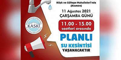 Köşk ve Gültepe'de Su Kesintisi