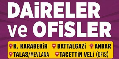 Melikgazi'de 35 Adet Taşınmaz İhale ile Satılacak