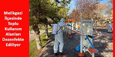 Melikgazi'de Toplu Kullanım Alanları Dezenfekte Ediliyor