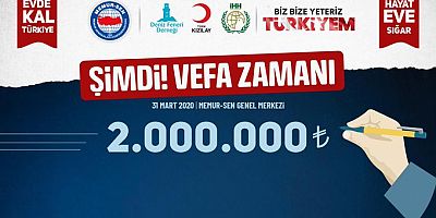 Memur Sen’den İşini Kaybedenlere 2 Milyon TL Yardım