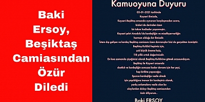 Milletvekili Baki Ersoy, Beşiktaş Camiasından Özür Diledi