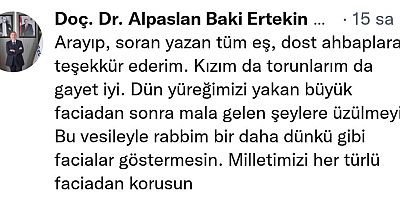 Rezidansta Çıkan Yangında Ertekin’in Kızı ve Torunları da Vardı