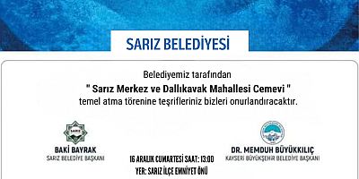Sarız Belediyesi 2 Cemevinin Açılışını Gerçekleştiriyor