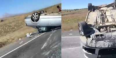 Sürücüsünün Hakimiyetini Kaybettiği Otomobil Ters Döndü